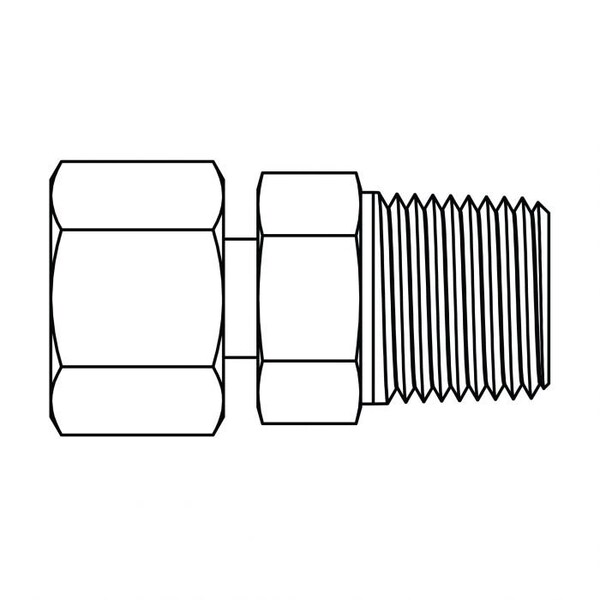 Hydraulic Fitting-Metric CompressionL12(18X1.5)-06NPT STUD STANDPIPE